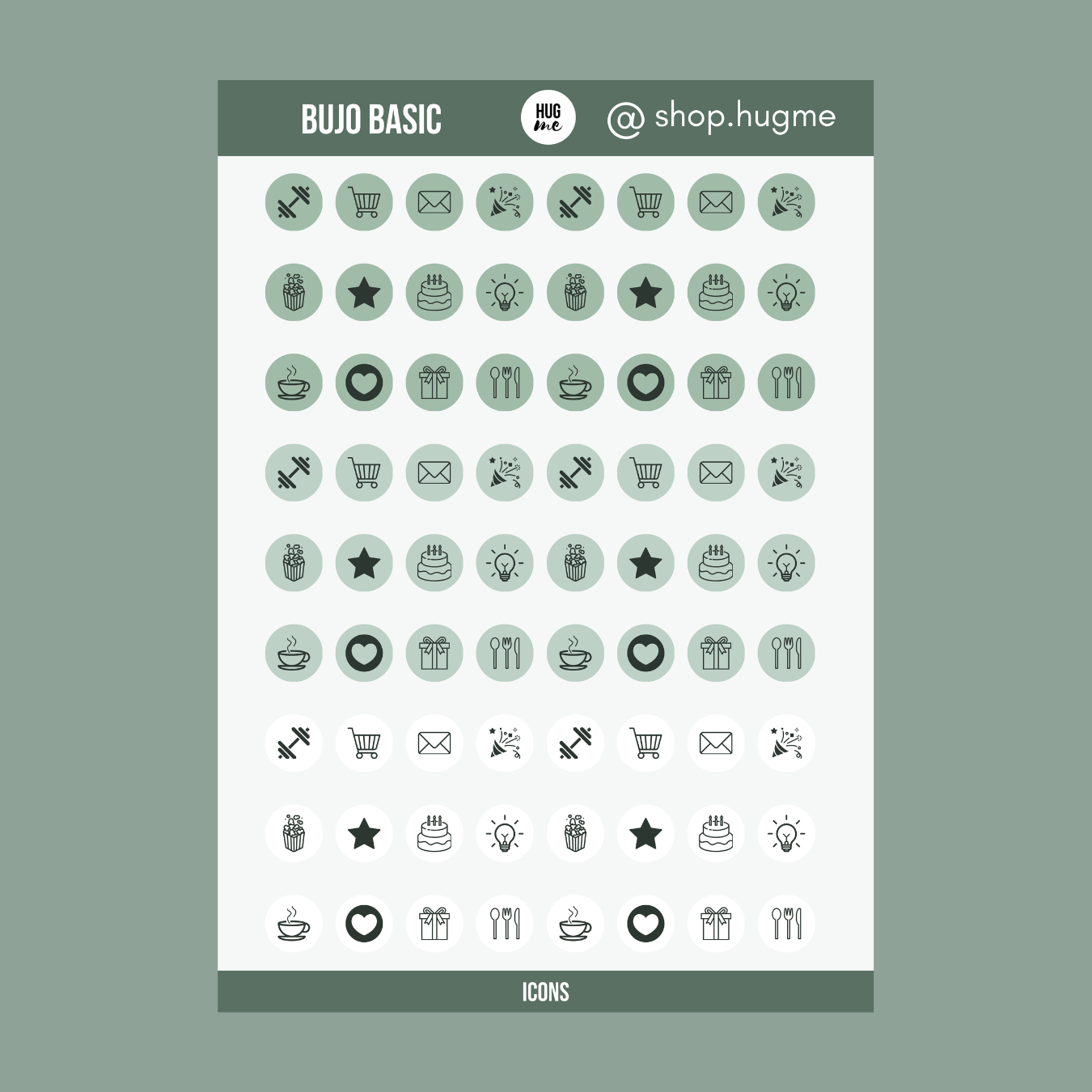 Hoja Pegatinas Icons