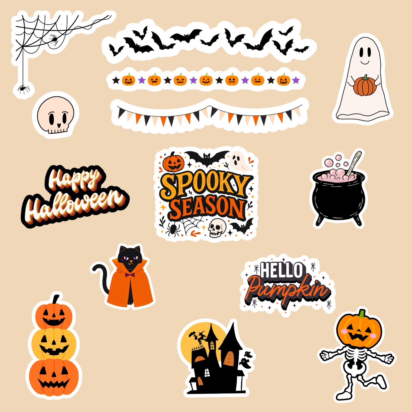 Hoja pegatinas Halloween