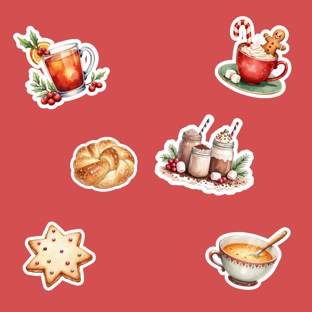 Hoja pegatinas Xmas Food