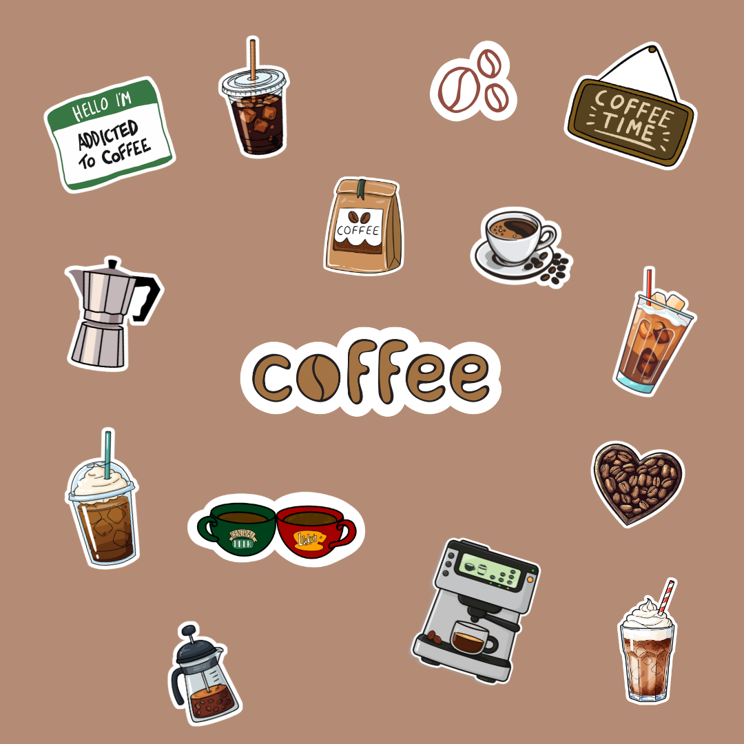 Hoja pegatinas Coffee
