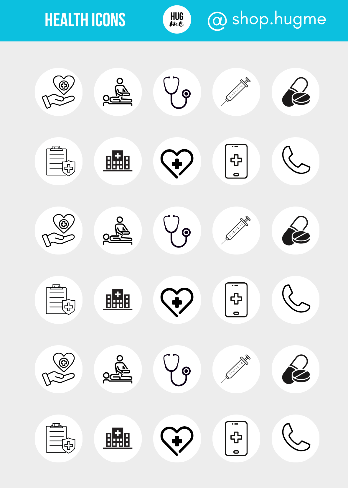 Hoja Pegatinas Icons Heatth