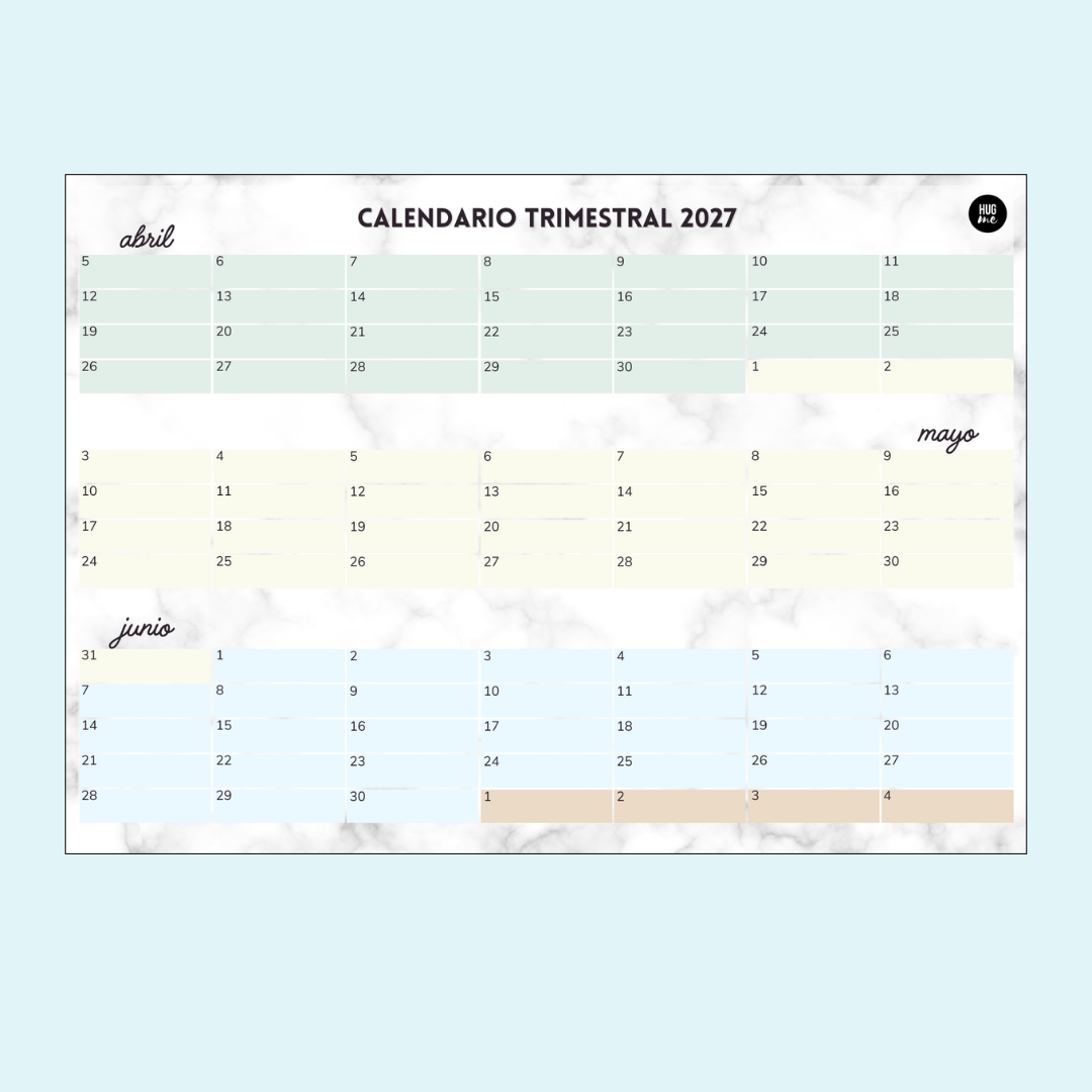 Calendario Trimestral 2027