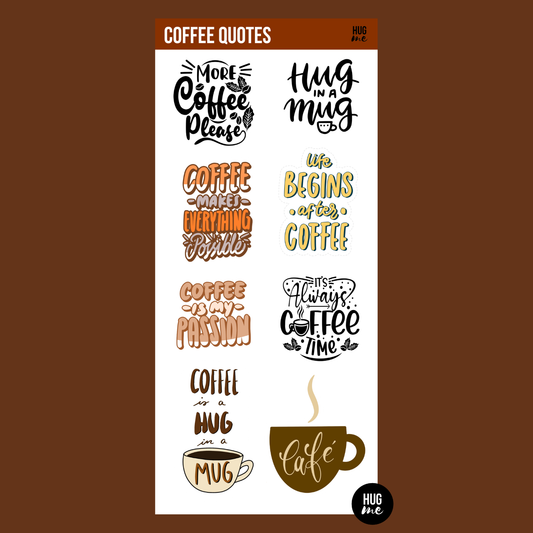 Hoja pegatinas Coffee Quotes