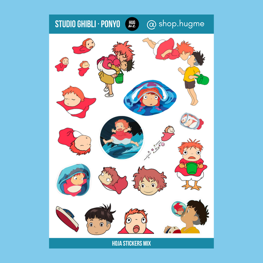 Hoja pegatinas Ponyo