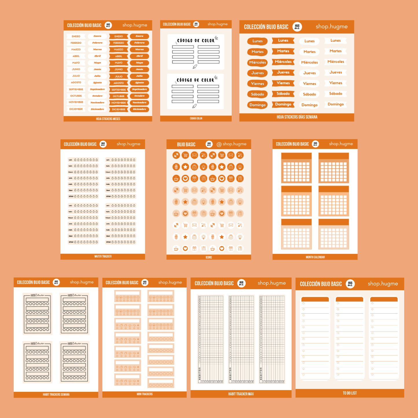 Pack Bujo Basic Orange COMPLETO