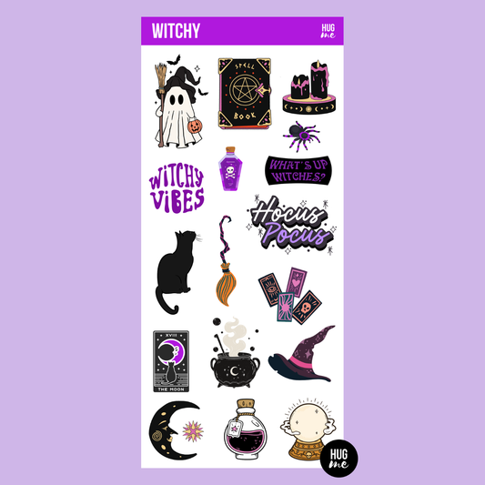 Hoja pegatinas Witchy