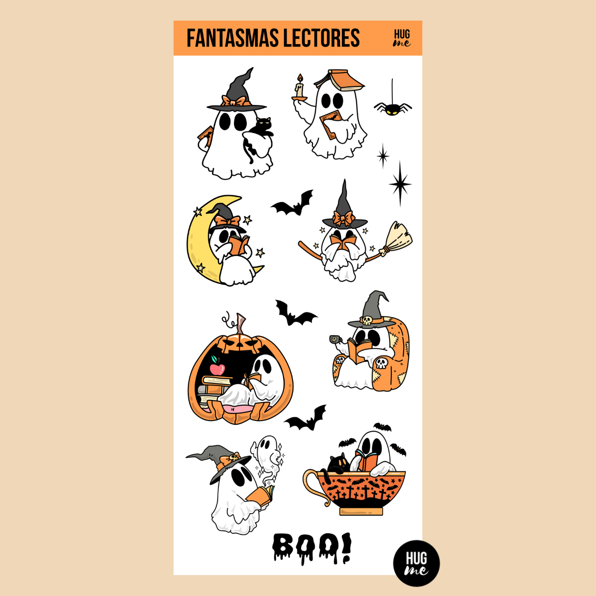 Hoja pegatinas Fantasmas Lectores