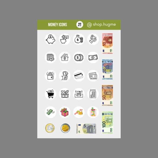 Hoja Pegatinas Icons Money
