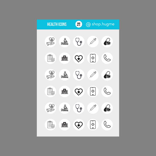 Hoja Pegatinas Icons Heatth