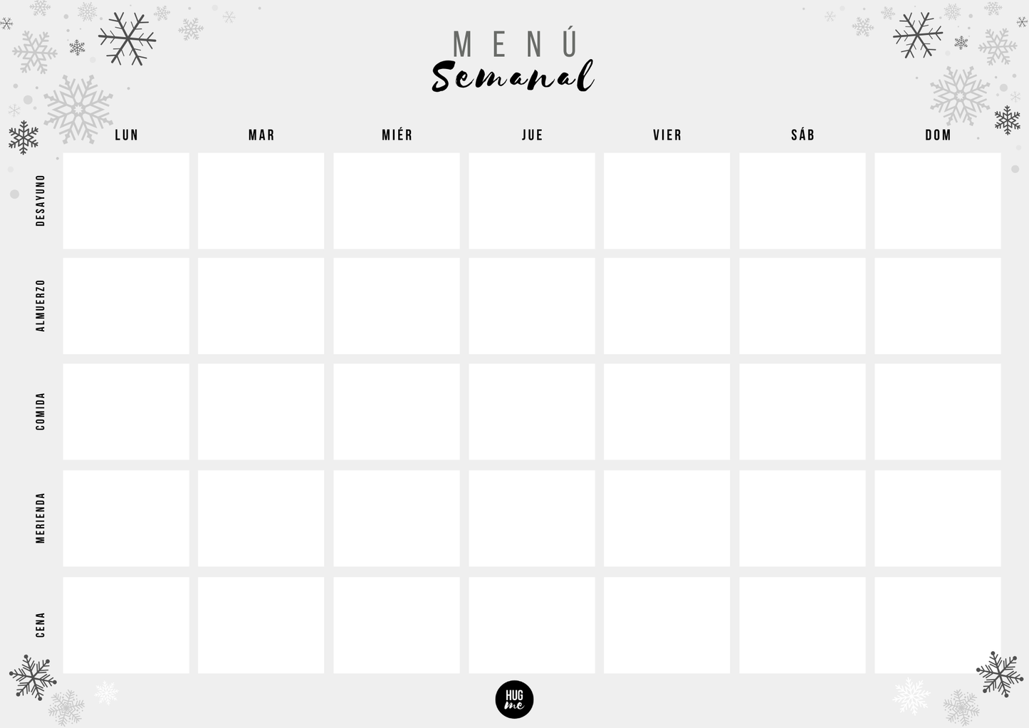 Planificador Menú A4