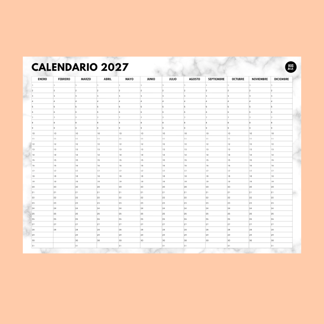 Calendario Anual 2027 A4