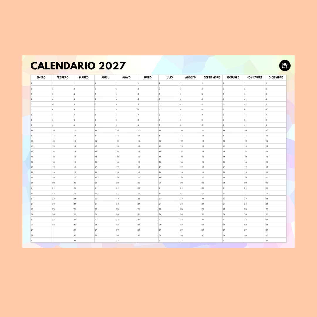 Calendario Anual 2027 A4