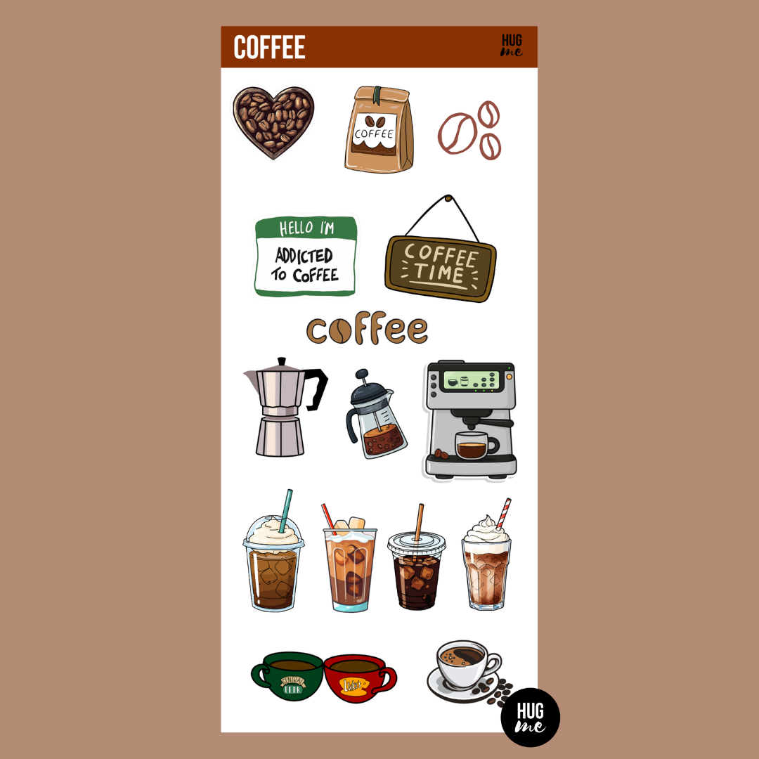 Hoja pegatinas Coffee