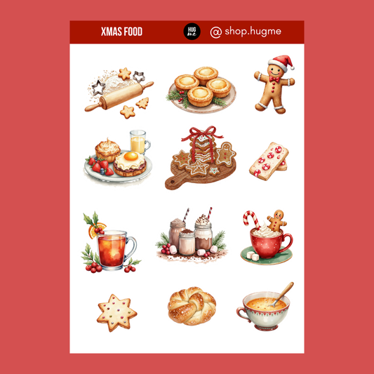 Hoja pegatinas Xmas Food