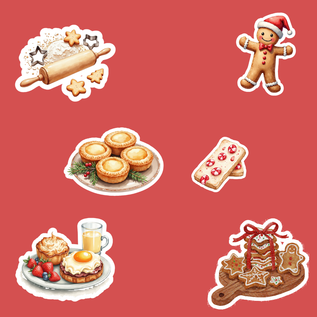 Hoja pegatinas Xmas Food