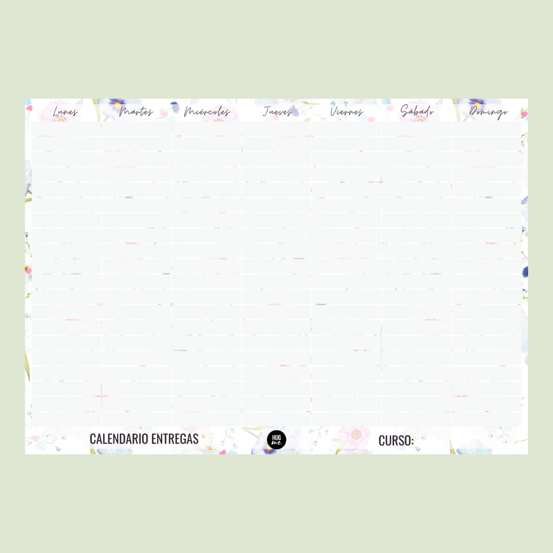 Calendario de entregas sin fechas