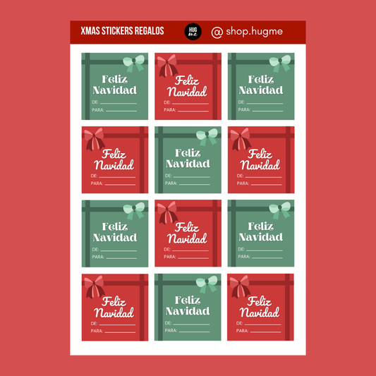 Hoja pegatinas Xmas Stickers Regalos