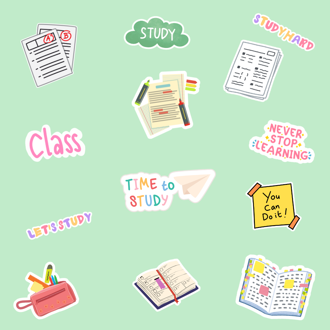 Hoja pegatinas Study Motivation