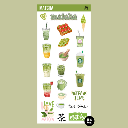 Hoja pegatinas Matcha