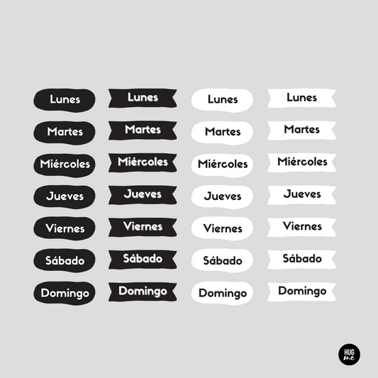 Hoja pegatinas Días de la semana