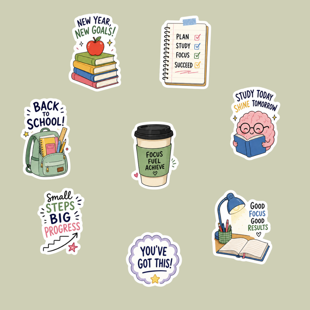 Hoja pegatinas Back to school Motivation
