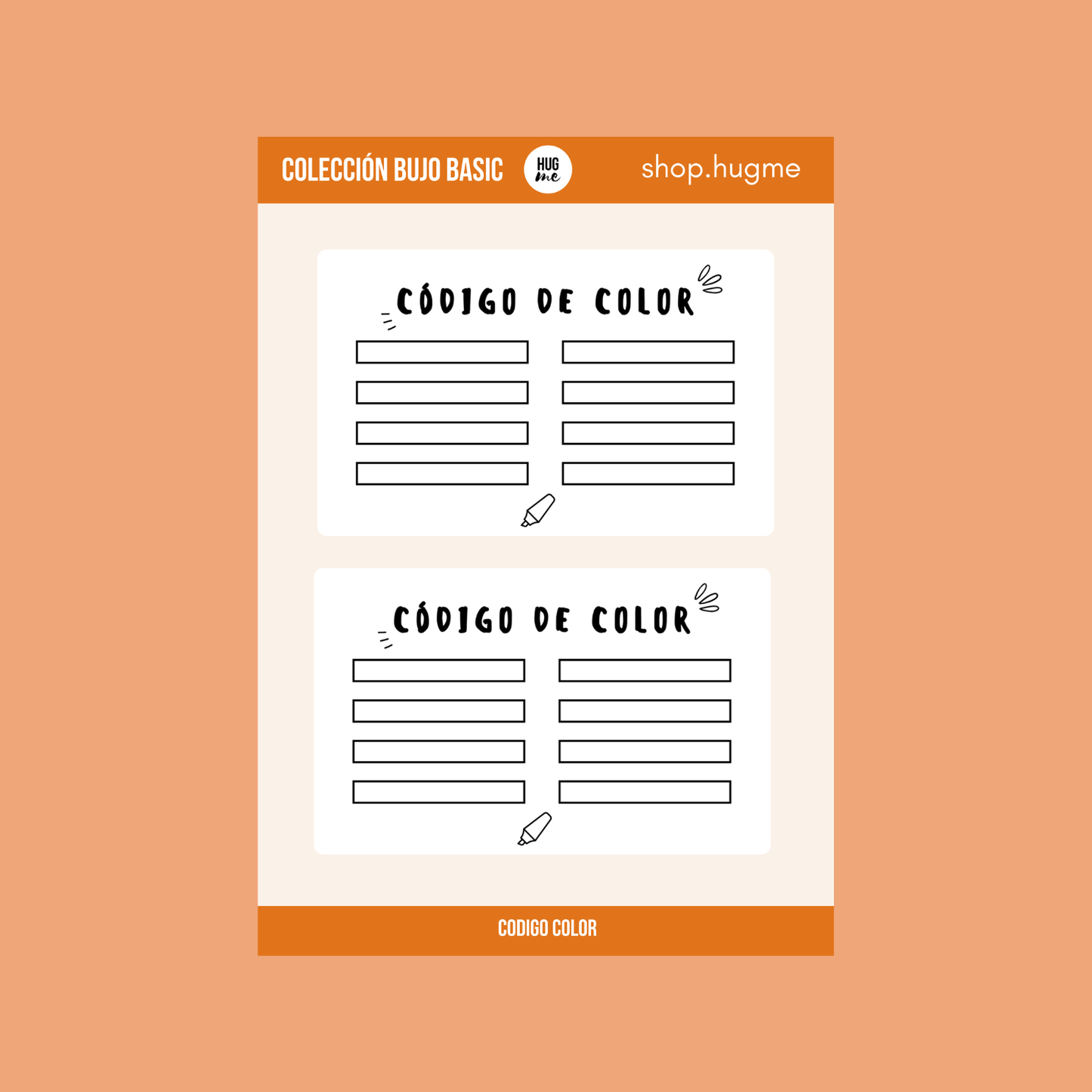 Pack Bujo Basic Orange COMPLETO