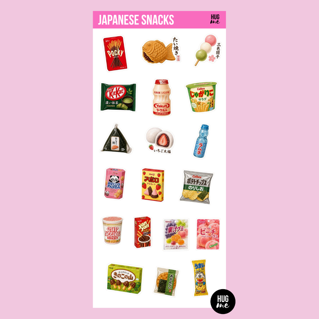 Hoja pegatinas Japanese Snacks