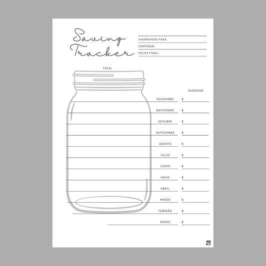 Hoja Journal · Tracker de ahorros
