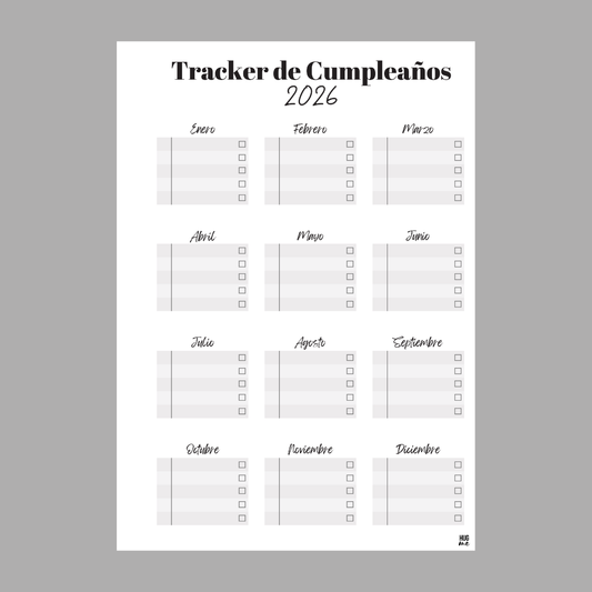 Hoja Journal · Tracker cumpleaños