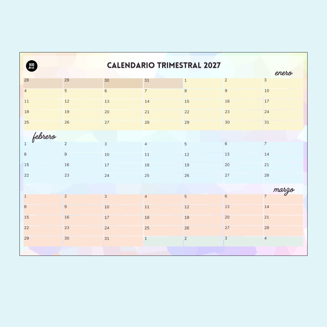 Calendario Trimestral 2027