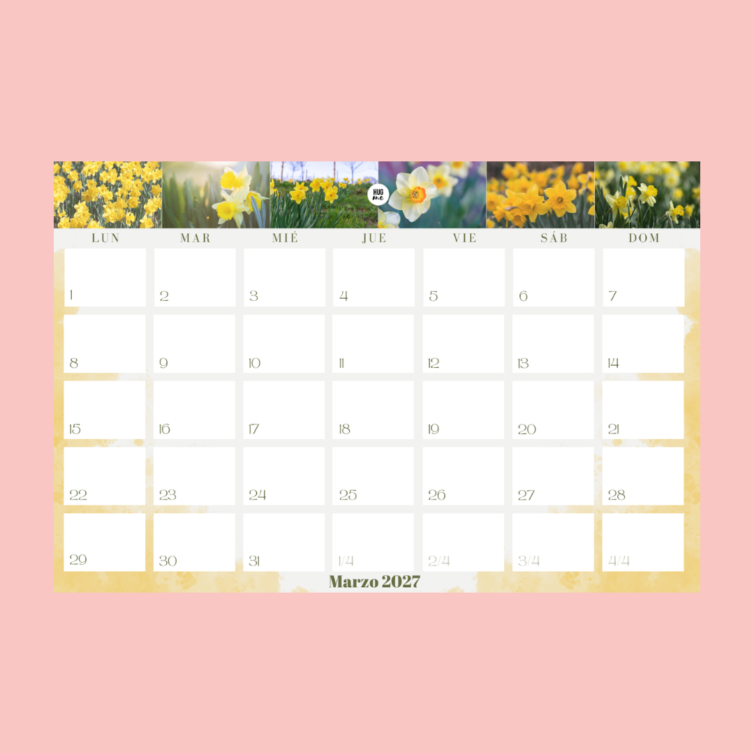 Calendario Mensual 2027 A4