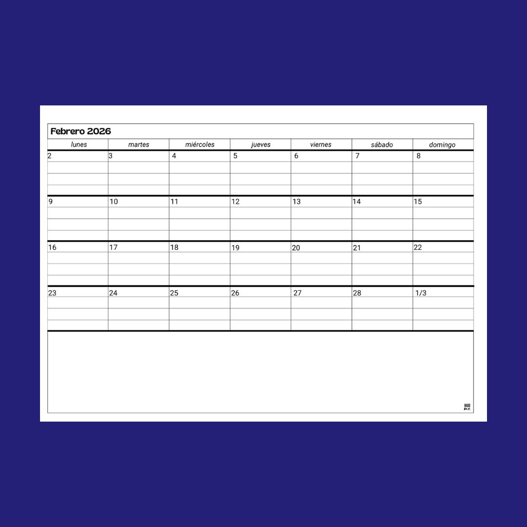 Calendario Anual 2026 A4