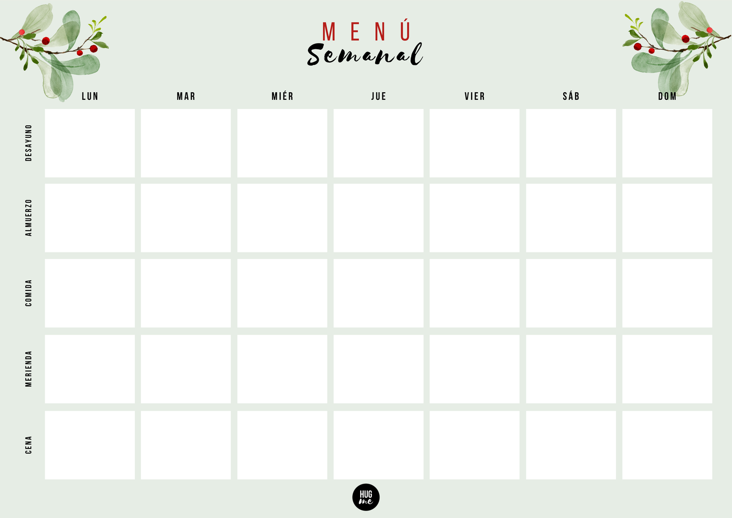 Planificador Menú A4