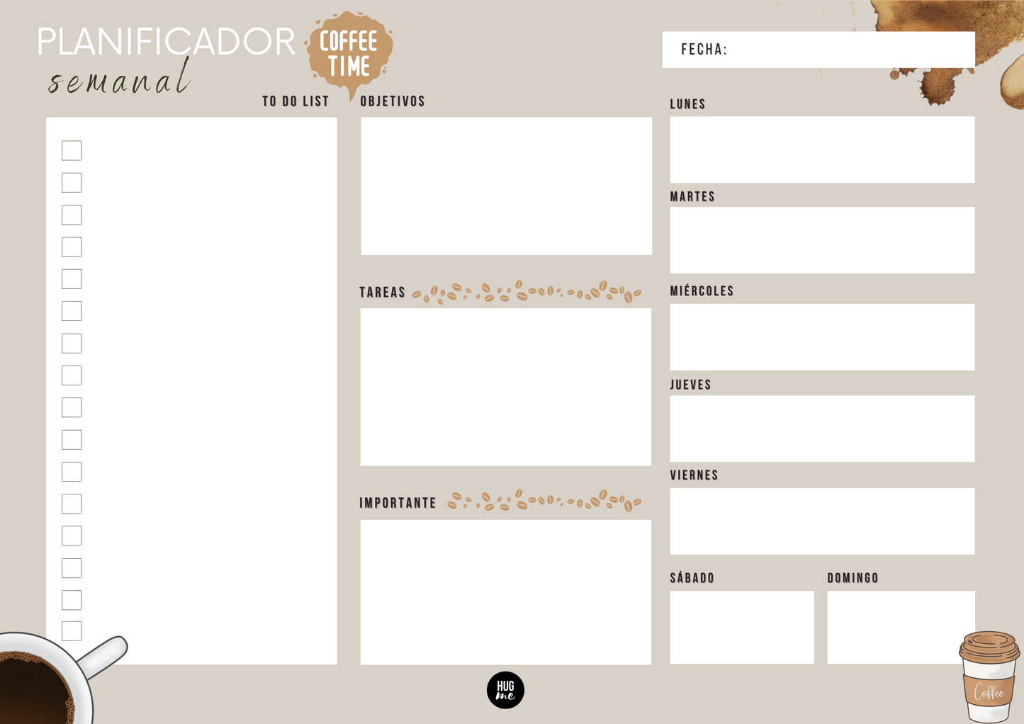 Planificador semanal A4