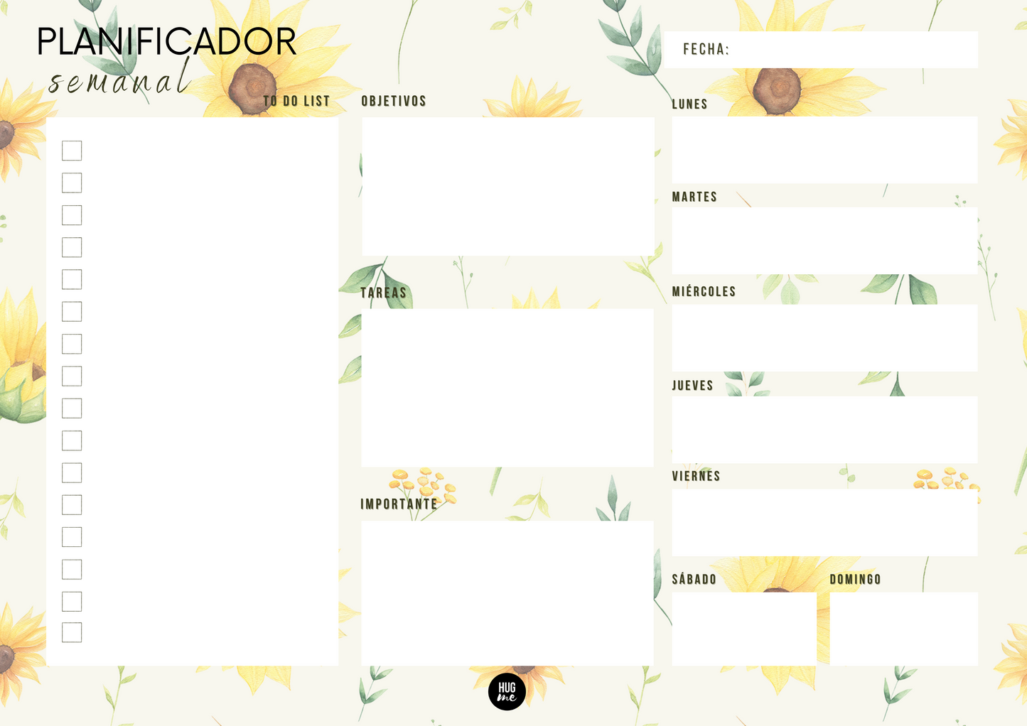 Planificador semanal A4