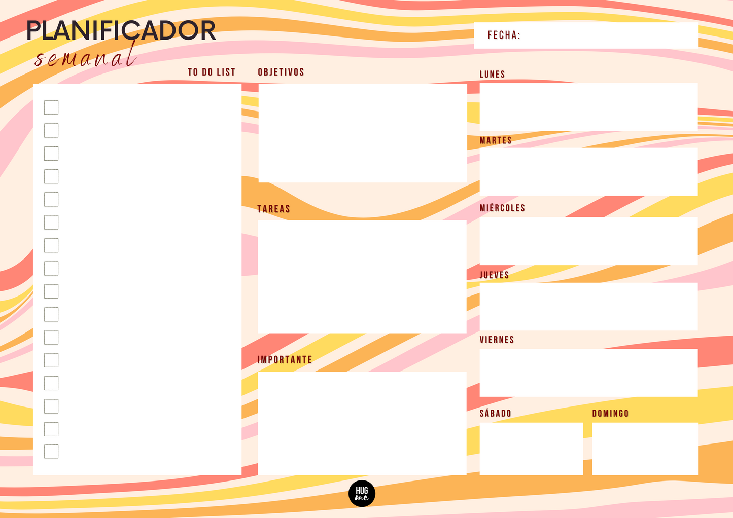 Planificador semanal A4