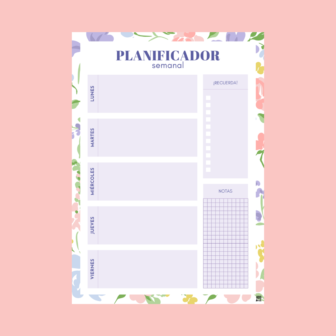 Planificador mensual Floral