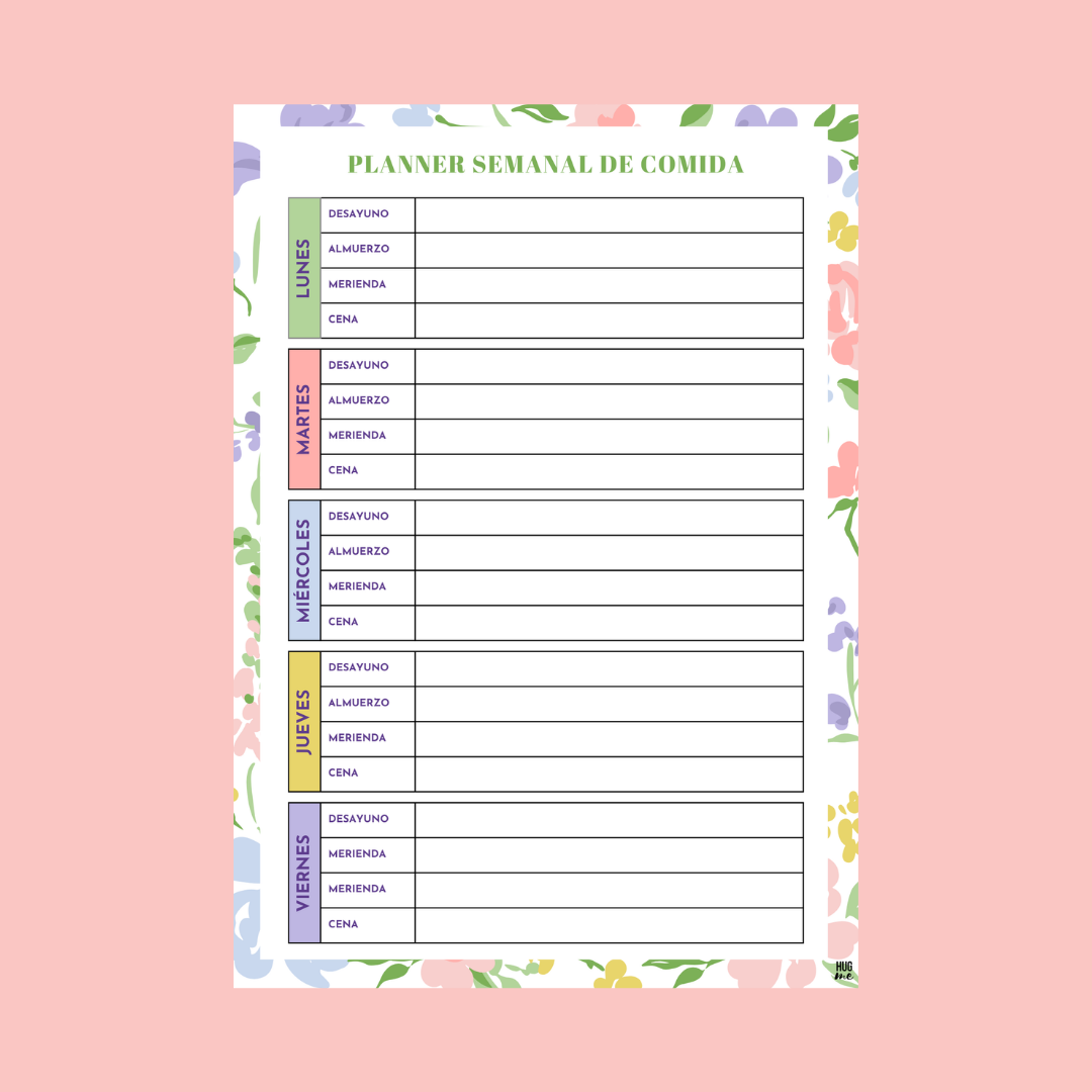 Planificador mensual Floral