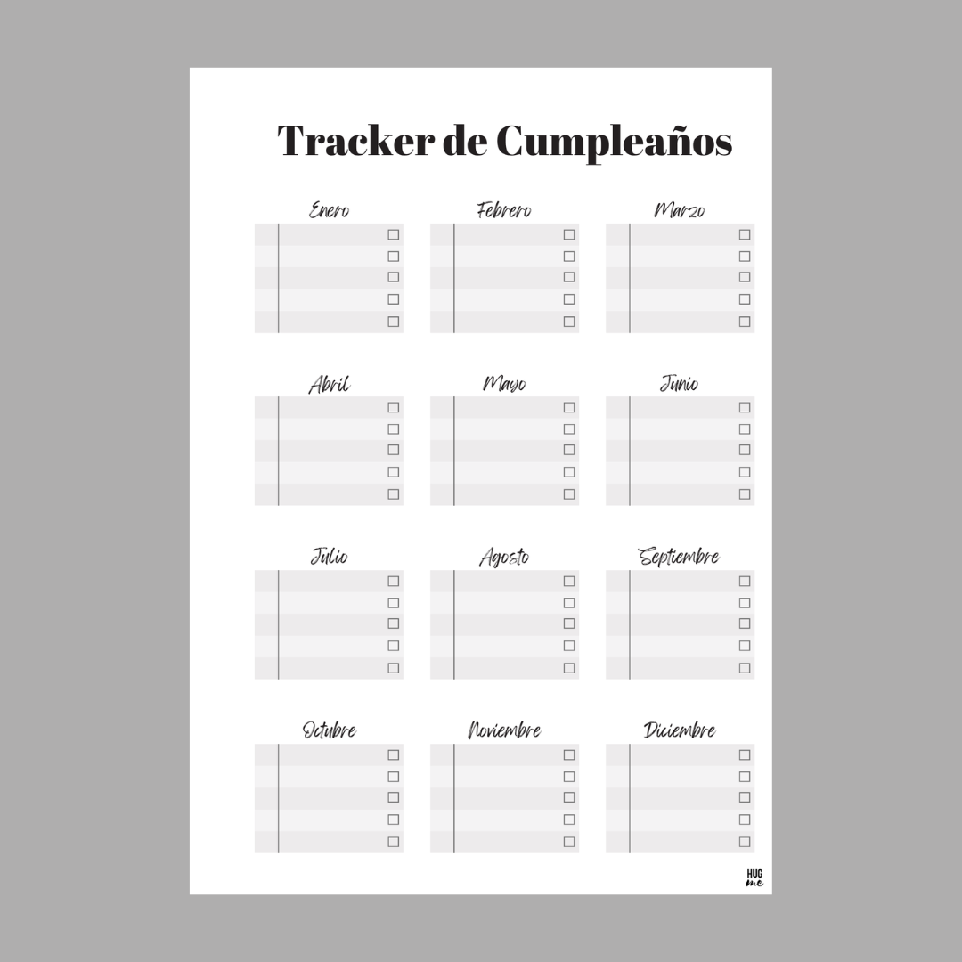 Hoja Journal · Tracker cumpleaños