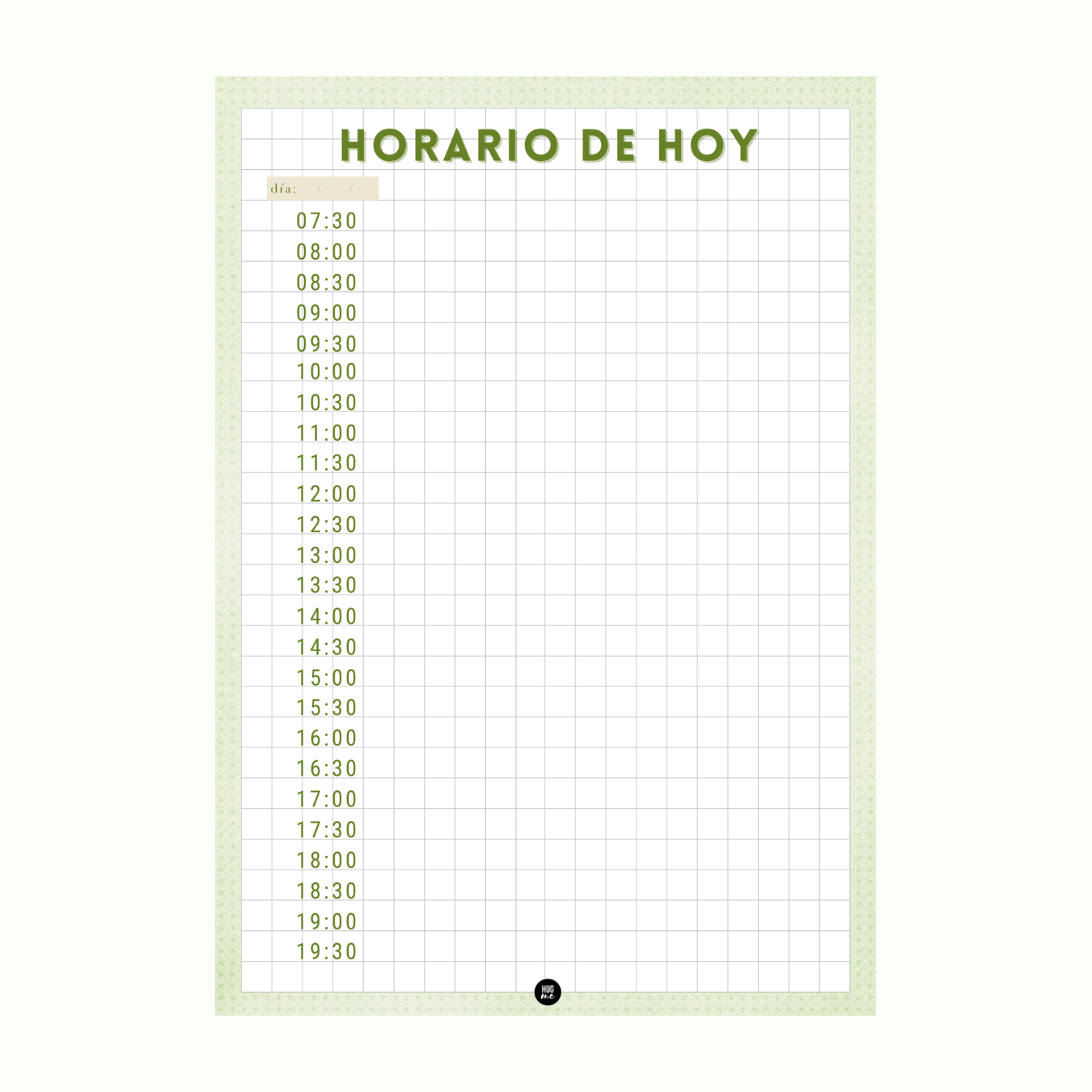 Horario del día A5