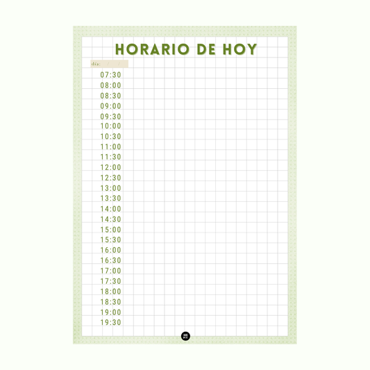 Horario del día A5